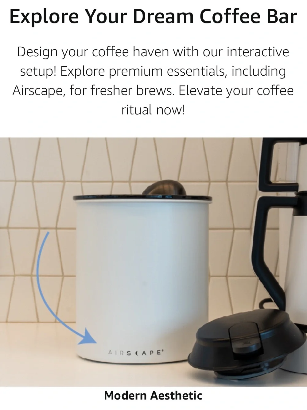 Airscape White Coffee Canister 160 ounces/1.2 Gallon